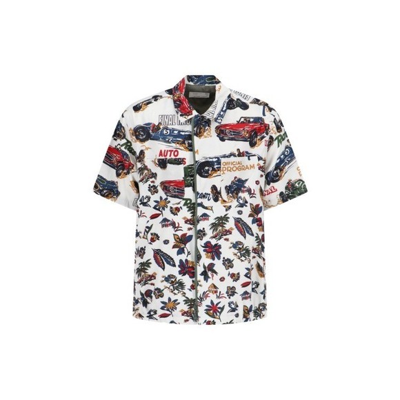 Sacai Short-Sleeved Shirt With Classic Collar And Tropical Motif - NWT - Picture 1 of 5